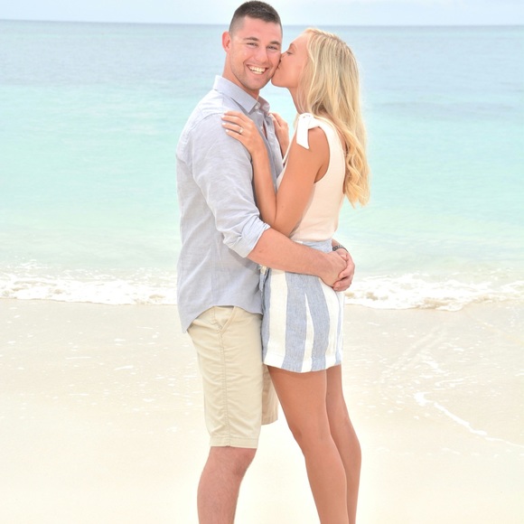 Free People Uptown Days Blue & White Wrap Skirt - Picture 6 of 6